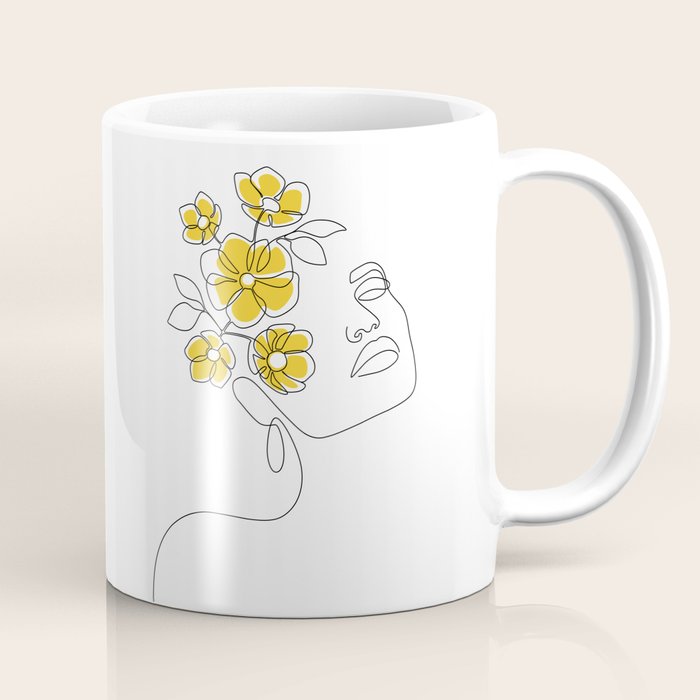 Mustard Bloom Girl Coffee Mug Gallery Image 1