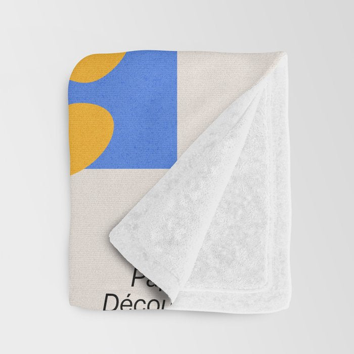 Royal Blue & Supernova: Matisse Paper Leaf Cutouts 02 Throw Blanket Gallery Image 3