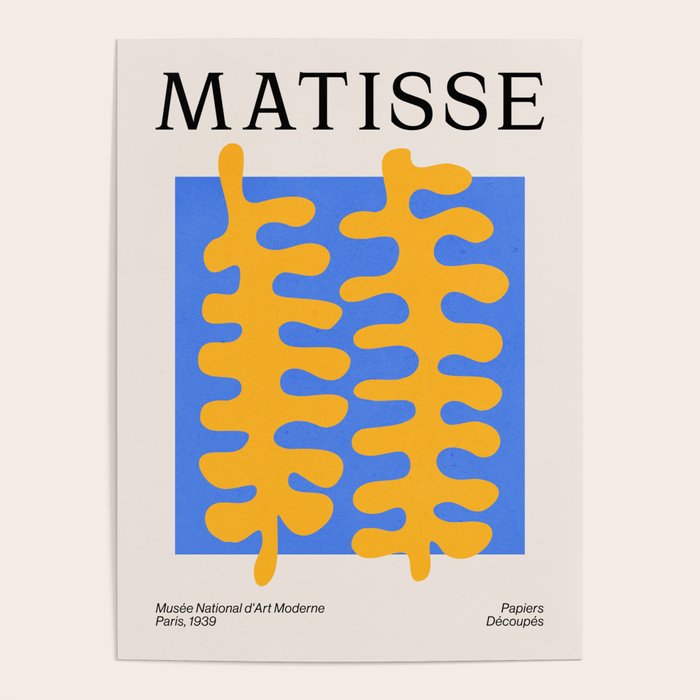 Royal Blue & Supernova: Matisse Paper Leaf Cutouts 02 Poster Gallery Image 4