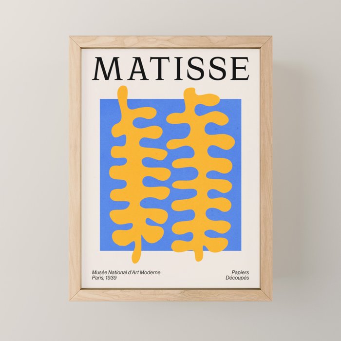 Royal Blue & Supernova: Matisse Paper Leaf Cutouts 02 Mini Art Print Gallery Image 1