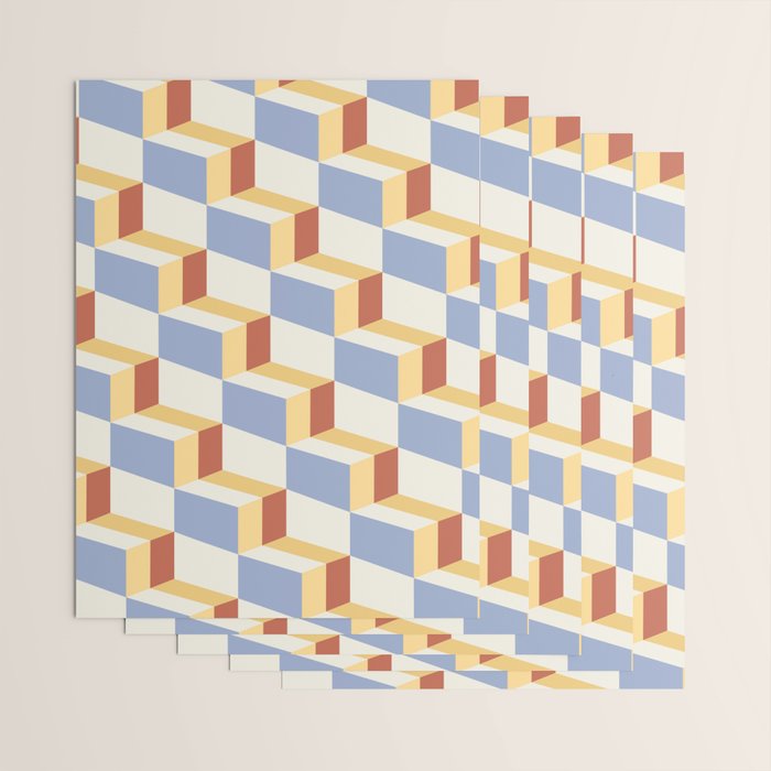 Cuboid Geometric Abstract Shapes Pattern XXIX Wrapping Paper Gallery Image 3