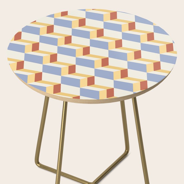 Cuboid Geometric Abstract Shapes Pattern XXIX Side Table Gallery Image 2