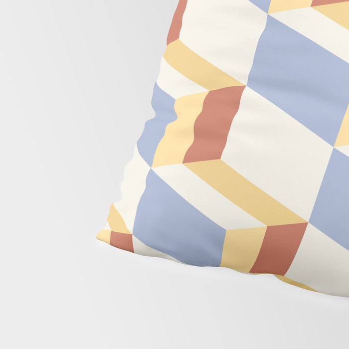 Cuboid Geometric Abstract Shapes Pattern XXIX Pillow Sham Gallery Image 4