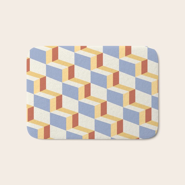 Cuboid Geometric Abstract Shapes Pattern XXIX Bath Mat Gallery Image 1