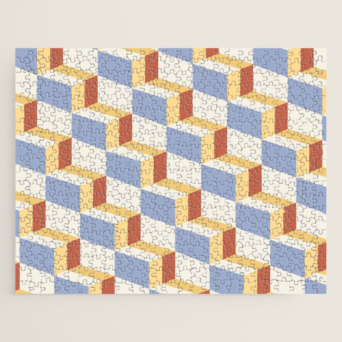 Cuboid Geometric Abstract Shapes Pattern XXIX Jigsaw Puzzle Gallery Image 1