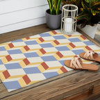 Cuboid Geometric Abstract Shapes Pattern XXIX Outdoor Rug Gallery Image 2