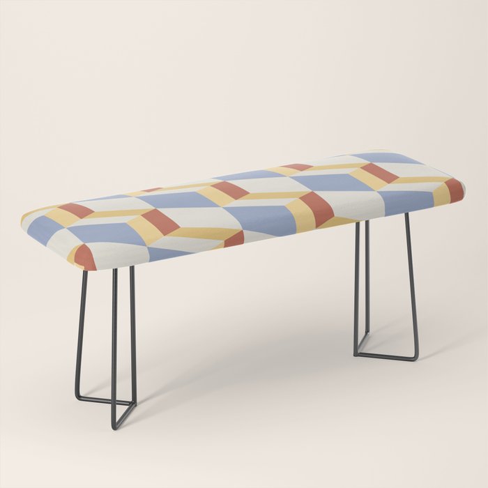 Cuboid Geometric Abstract Shapes Pattern XXIX Bench Gallery Image 1