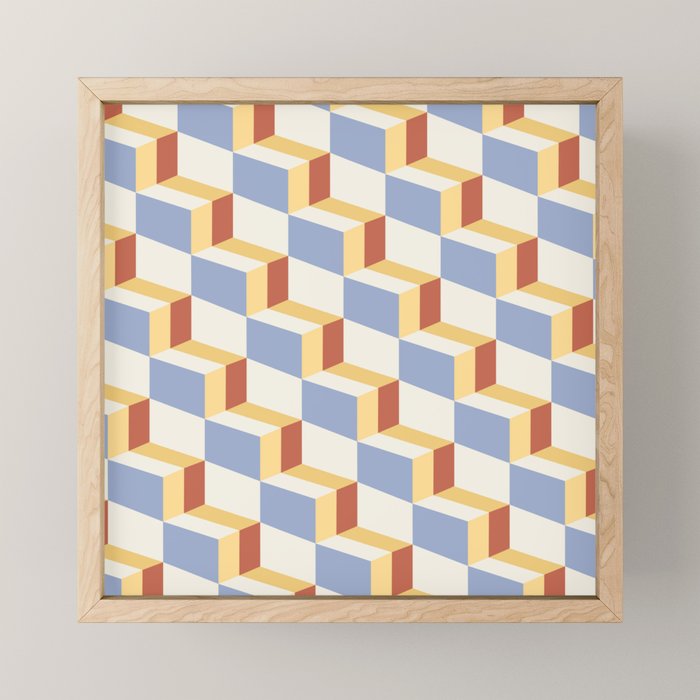 Cuboid Geometric Abstract Shapes Pattern XXIX Mini Art Print Gallery Image 1