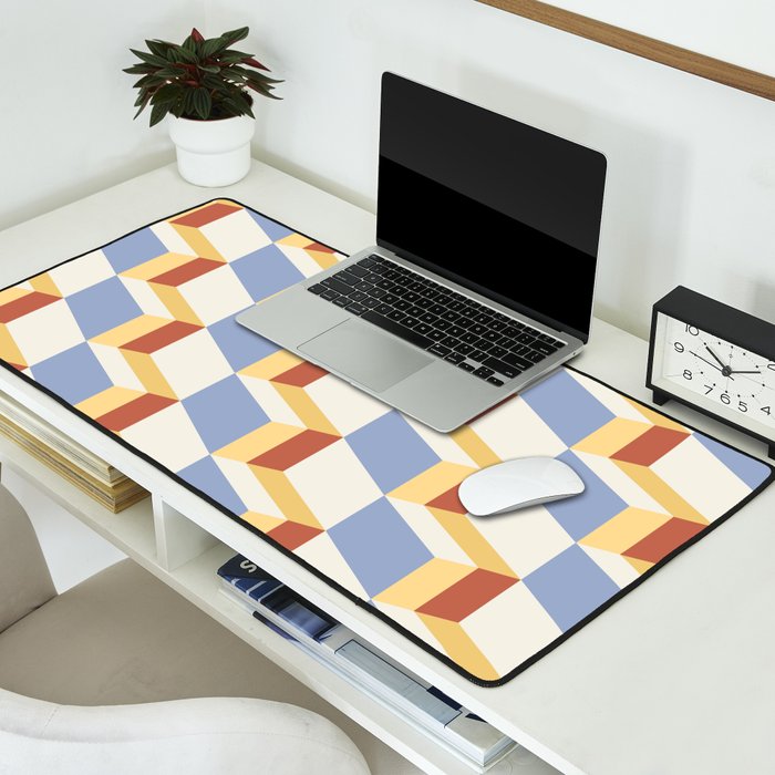 Cuboid Geometric Abstract Shapes Pattern XXIX Desk Mat Gallery Image 2