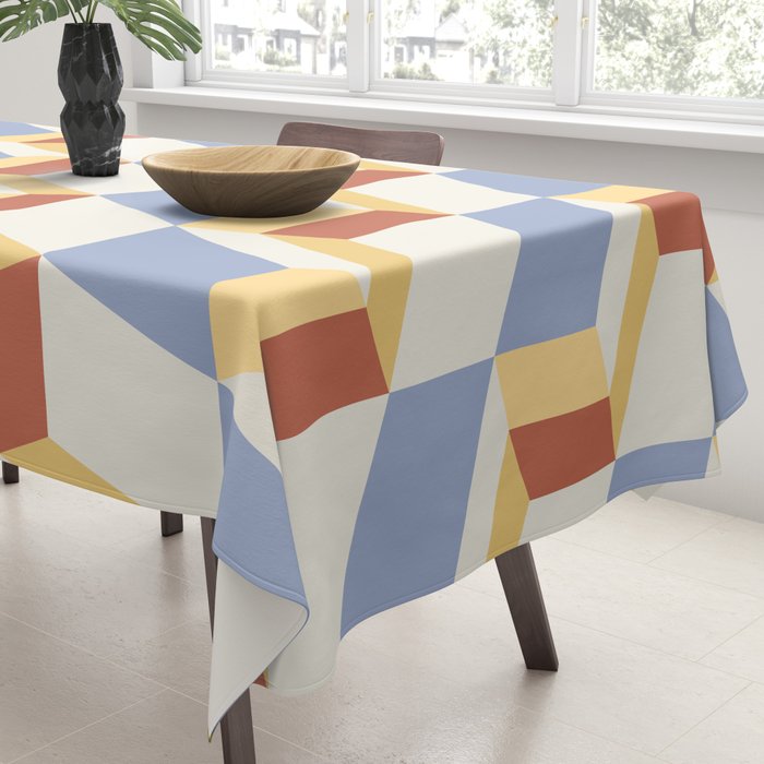 Cuboid Geometric Abstract Shapes Pattern XXIX Tablecloth Gallery Image 3