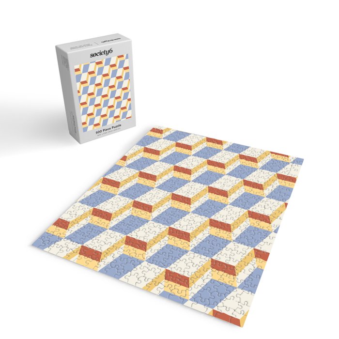 Cuboid Geometric Abstract Shapes Pattern XXIX Jigsaw Puzzle Gallery Image 2