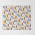 Cuboid Geometric Abstract Shapes Pattern XXIX Throw Blanket Gallery Image 2
