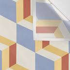 Cuboid Geometric Abstract Shapes Pattern XXIX Wall Tapestry Gallery Image 3