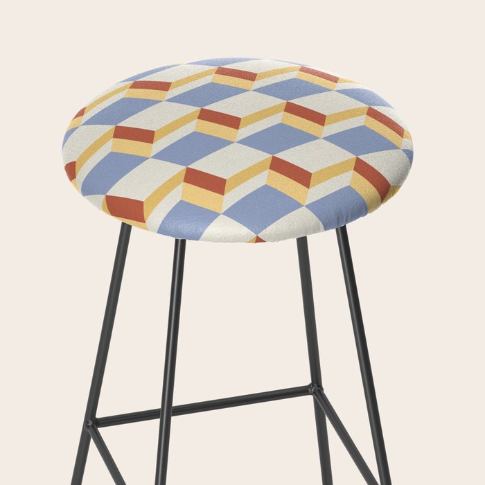 Cuboid Geometric Abstract Shapes Pattern XXIX Stool Gallery Image 2