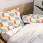 Cuboid Geometric Abstract Shapes Pattern XXIX Pillow Sham Gallery Image 2