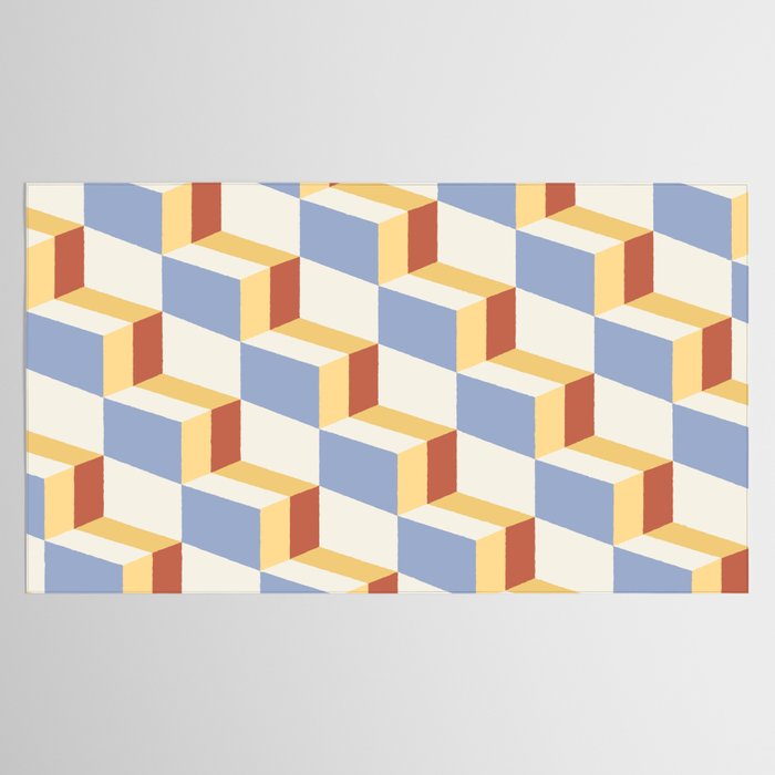 Cuboid Geometric Abstract Shapes Pattern XXIX Tablecloth Gallery Image 2