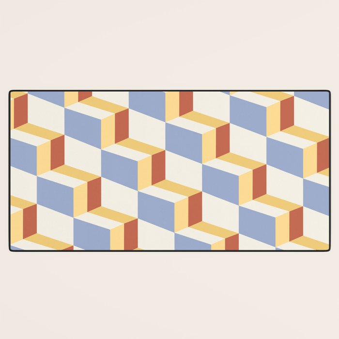 Cuboid Geometric Abstract Shapes Pattern XXIX Desk Mat Gallery Image 3
