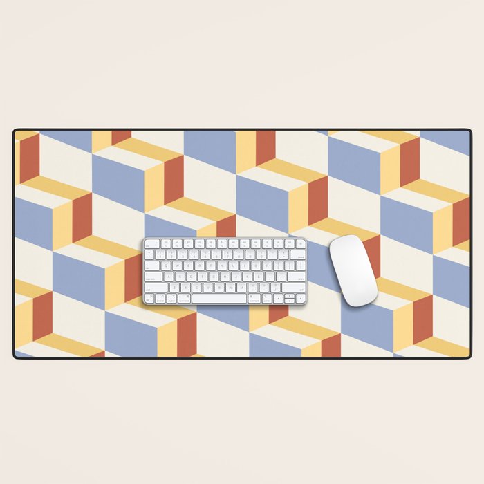 Cuboid Geometric Abstract Shapes Pattern XXIX Desk Mat Gallery Image 1