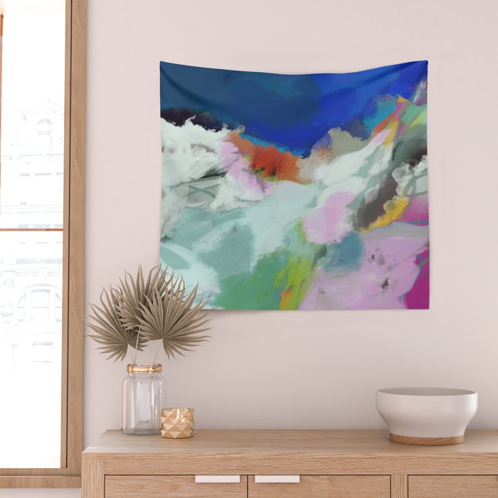 blue sky landscape abstract Wall Tapestry Gallery Image 2