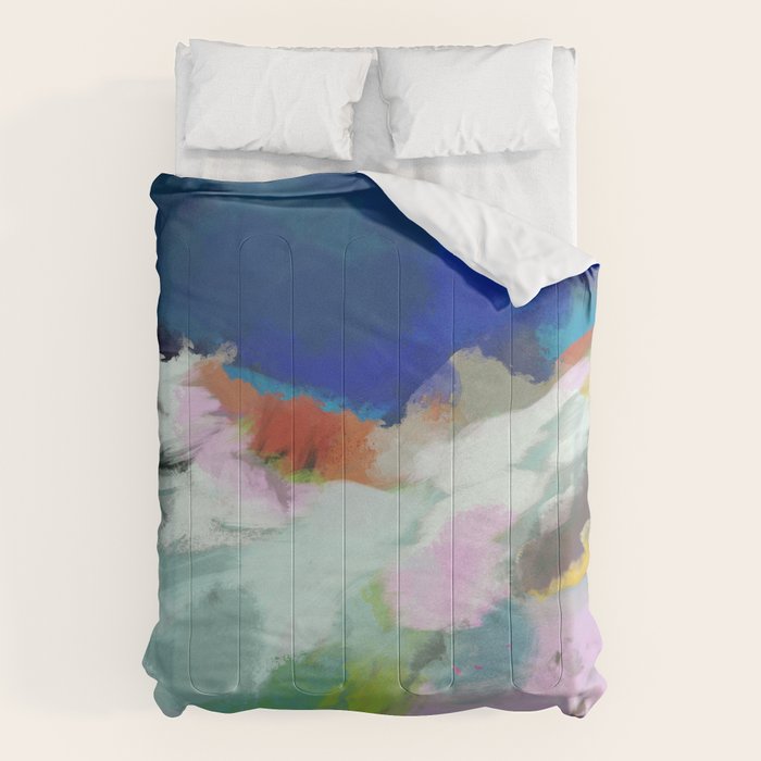 blue sky landscape abstract Comforter Gallery Image 1