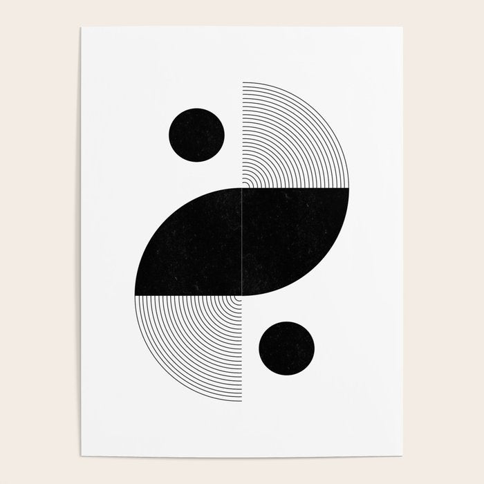 Abstract Black and White Minimalist Art Poster Gallery Image 4
