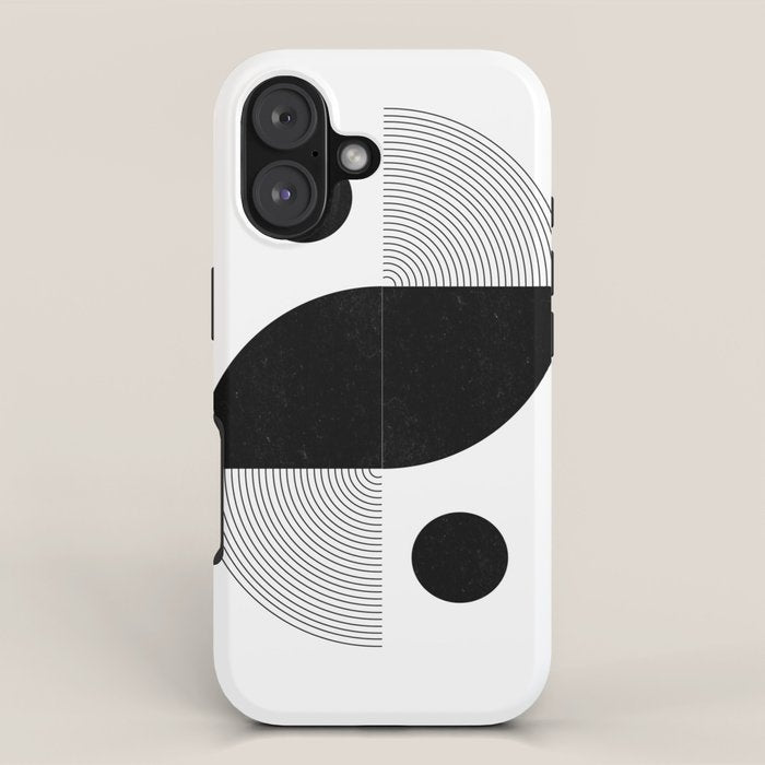 Abstract Black and White Minimalist Art iPhone Case Gallery Image 1