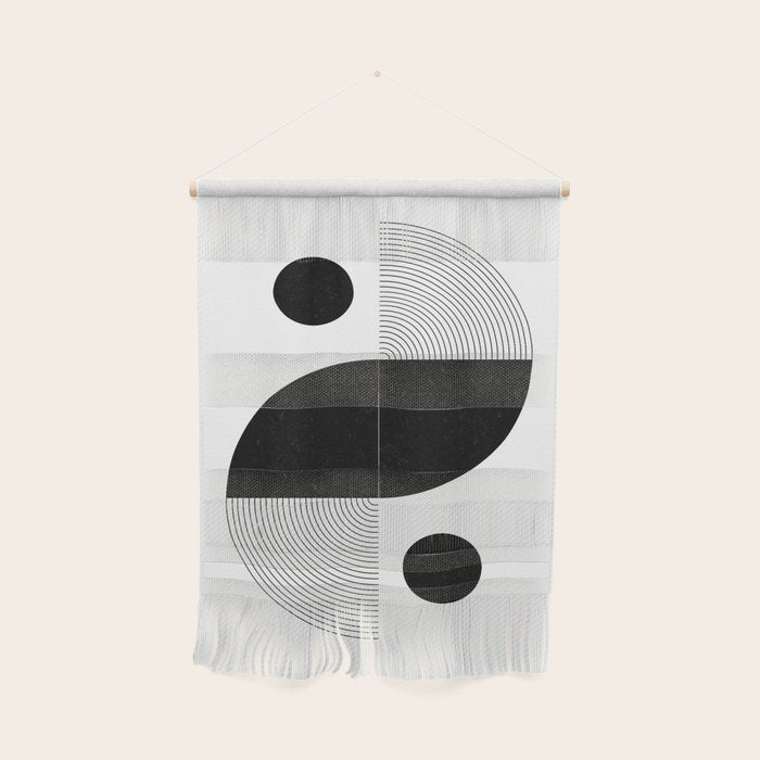 Abstract Black and White Minimalist Art Wall Hanging Gallery Image 1