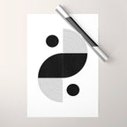 Abstract Black and White Minimalist Art Wrapping Paper Gallery Image 1