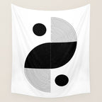 Abstract Black and White Minimalist Art Wall Tapestry Gallery Image 4