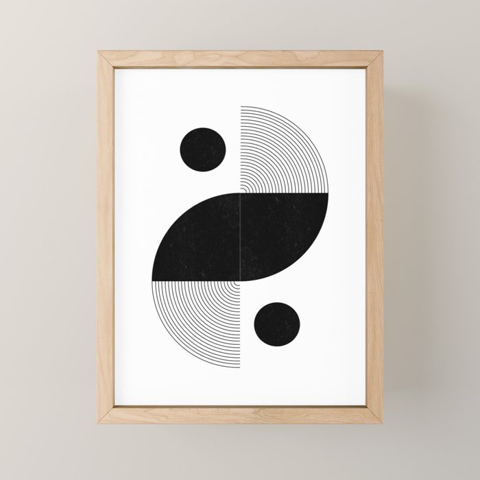 Abstract Black and White Minimalist Art Mini Art Print Gallery Image 1