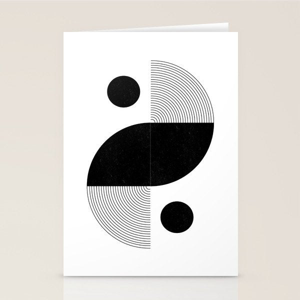 Abstract Black and White Minimalist Art Stationery Card Gallery Image 2