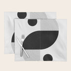 Abstract Black and White Minimalist Art Placemat Gallery Image 1