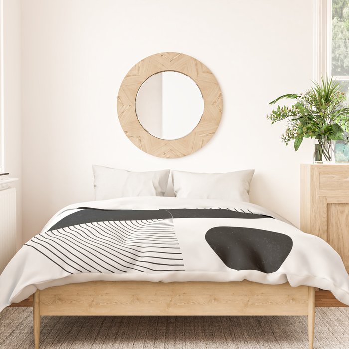 Abstract Black and White Minimalist Art Duvet Cover Gallery Image 3