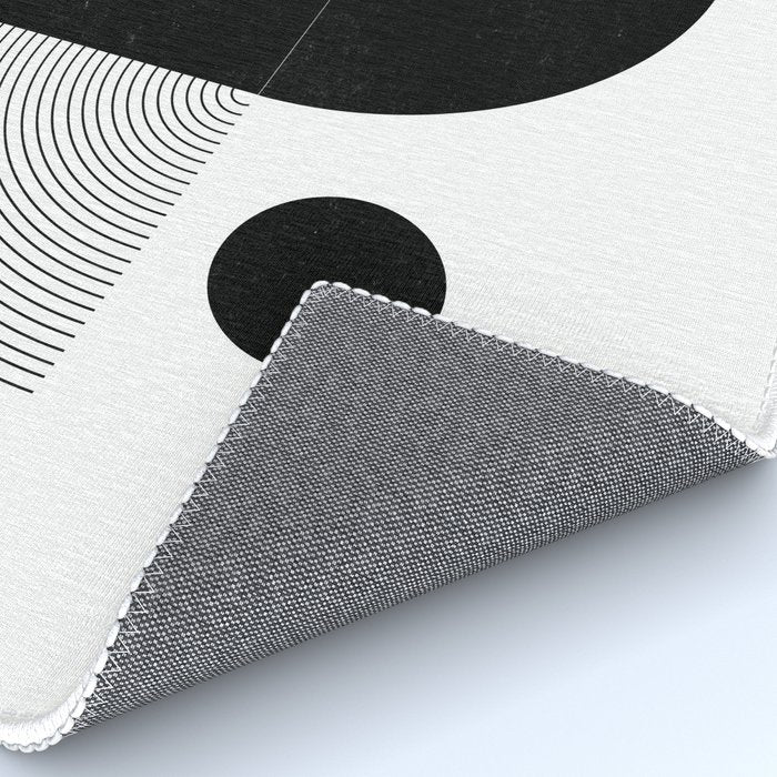 Abstract Black and White Minimalist Art Rug Gallery Image 4