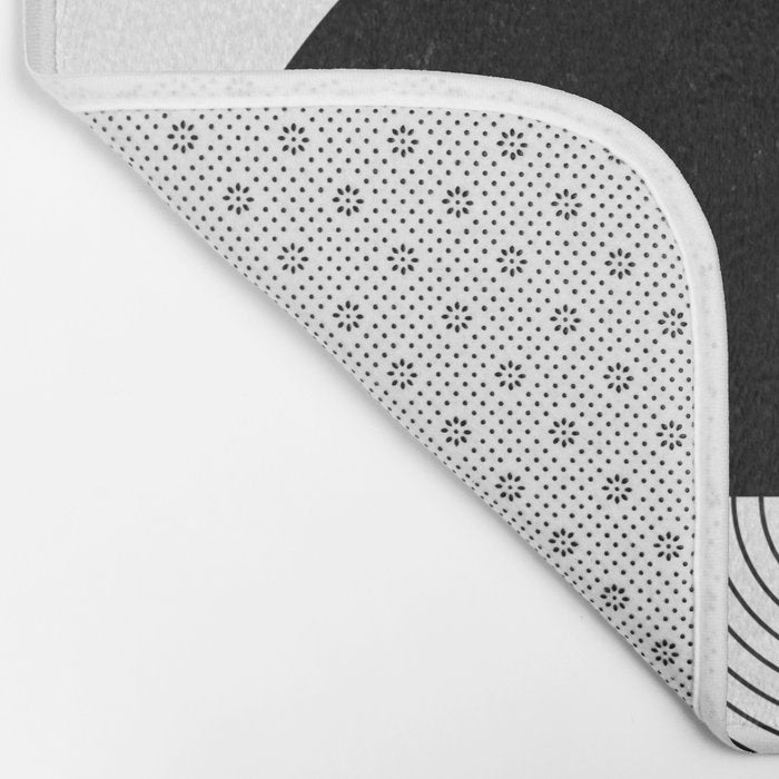 Abstract Black and White Minimalist Art Bath Mat Gallery Image 2