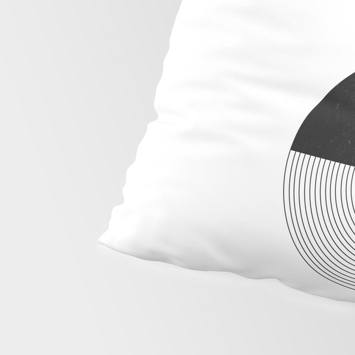 Abstract Black and White Minimalist Art Pillow Sham Gallery Image 4