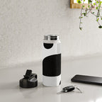 Abstract Black and White Minimalist Art Water Bottle Gallery Image 4