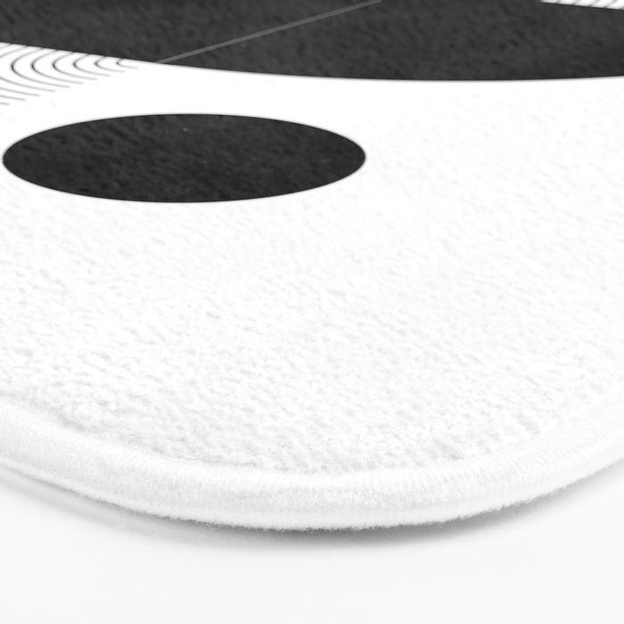 Abstract Black and White Minimalist Art Bath Mat Gallery Image 3