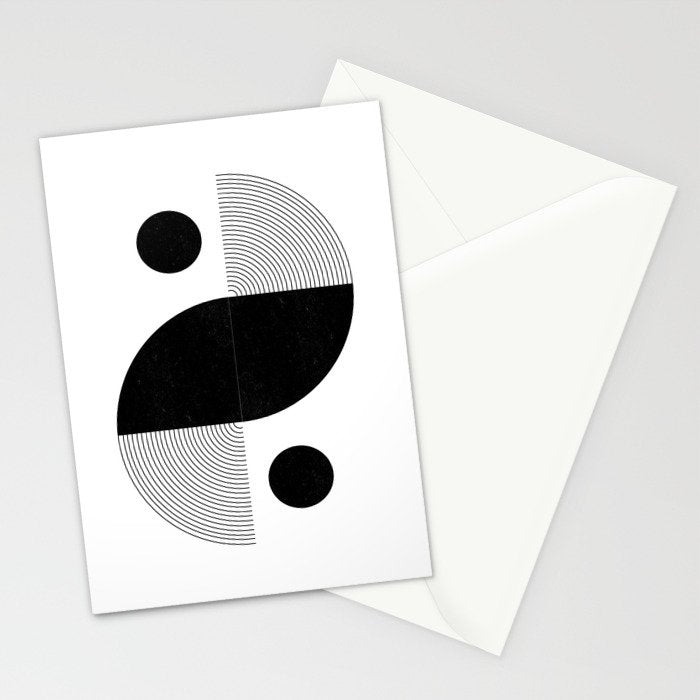 Abstract Black and White Minimalist Art Stationery Card Gallery Image 2