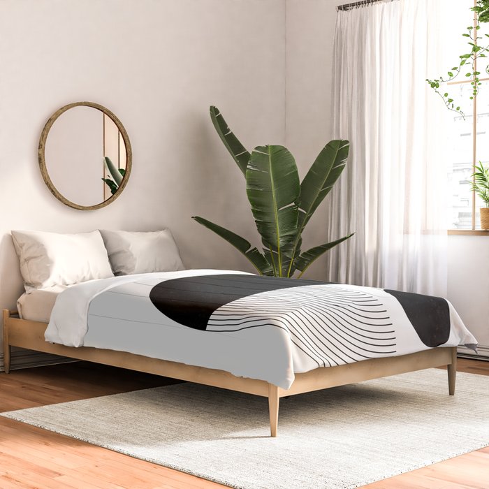 Abstract Black and White Minimalist Art Comforter Gallery Image 2