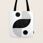 Abstract Black and White Minimalist Art Tote Bag Gallery Image 1