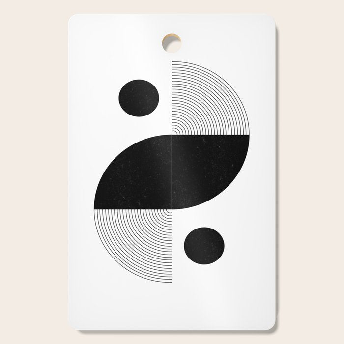 Abstract Black and White Minimalist Art Cutting Board Gallery Image 1