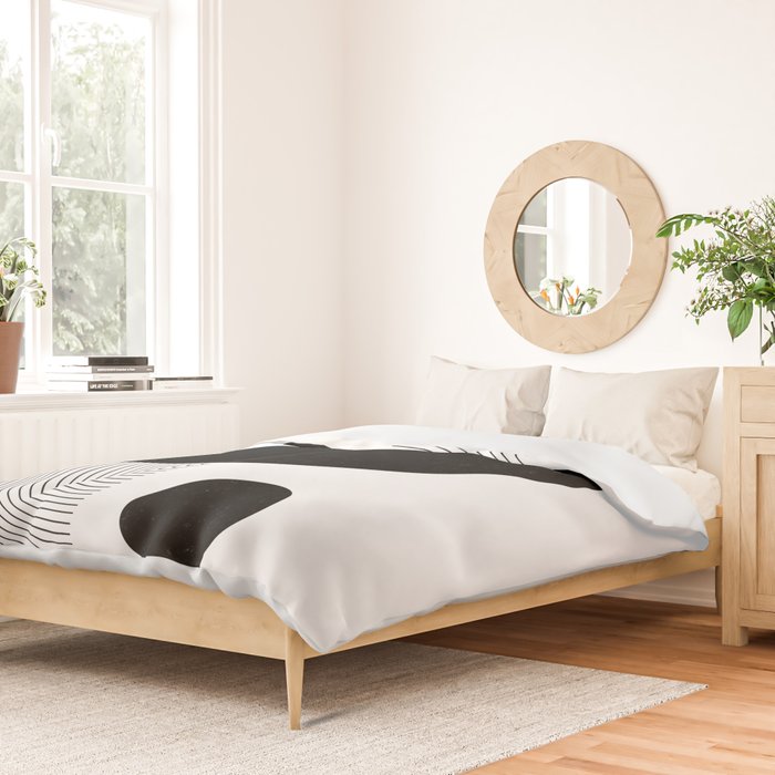 Abstract Black and White Minimalist Art Duvet Cover Gallery Image 2
