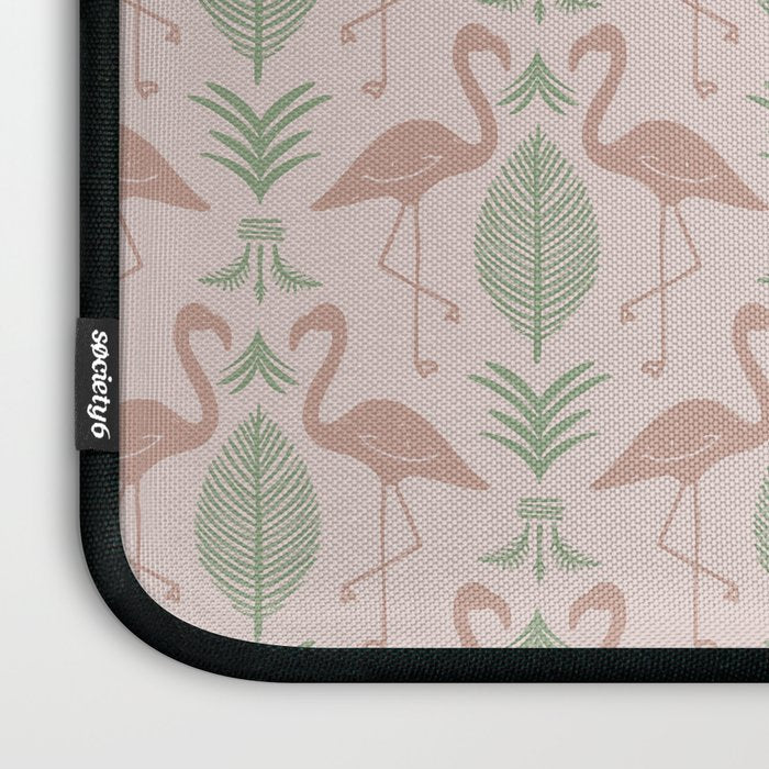 Palm Flamingos . Light Blush Laptop Sleeve Gallery Image 3