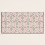 Palm Flamingos . Light Blush Desk Mat Gallery Image 3