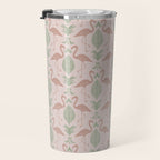 Palm Flamingos . Light Blush Travel Mug Gallery Image 3