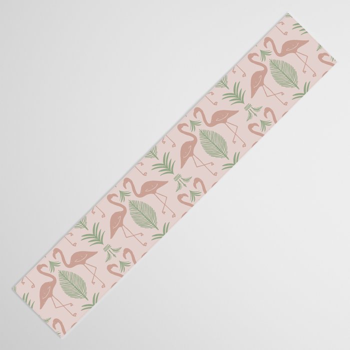 Palm Flamingos . Light Blush Table Runner Gallery Image 3