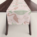 Palm Flamingos . Light Blush Table Runner Gallery Image 1