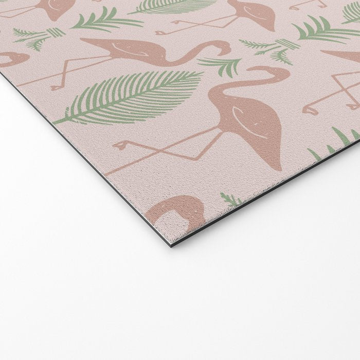 Palm Flamingos . Light Blush Welcome Mat Gallery Image 2