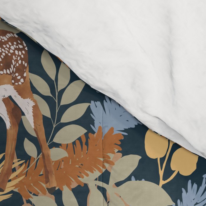 Colorful Dark Forest Animals B Comforter Gallery Image 4